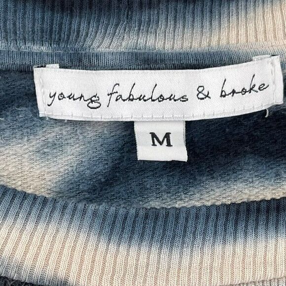 Young Fabulous & Broke Juliette Tie Dye Oversized Sweatshirt Blue Safari Medium - Picture 4 of 6